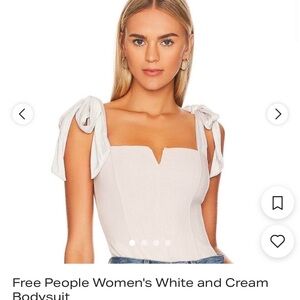 Free People Ivory and Beige Bodysuit